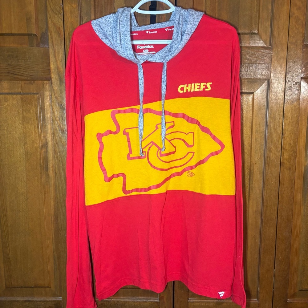 Fanatics Red & Yellow Kansas City Chiefs Hooded Long Sleeve Tee